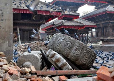Kathmandu, macerie sulla Hanuman Dhoka