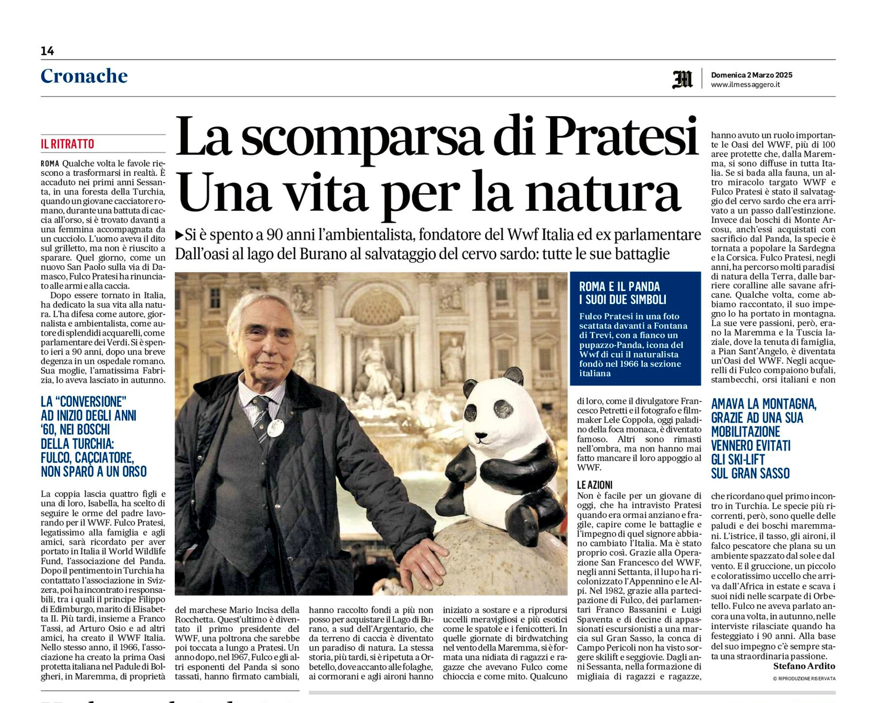 (1) Fulco Pratesi, Messaggero 2 3 2025
